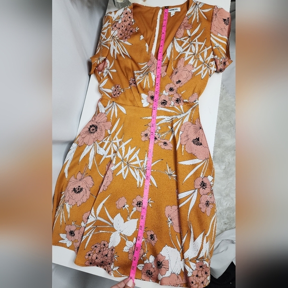 Express Orange Floral Mini Summer Dress - Picture 8 of 8